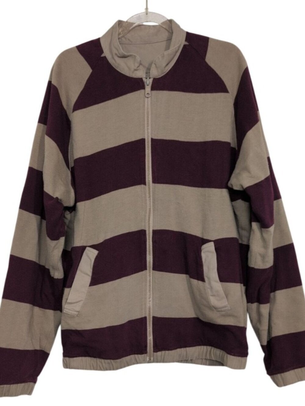 Canterbury of New Zealand Reversible Jacket Mens Size Medium Rugby Stripe Zip